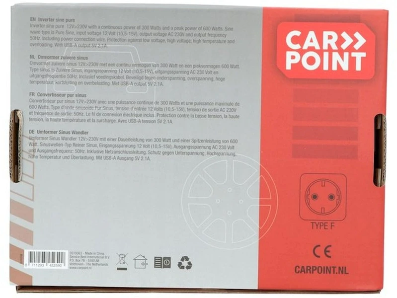 Carpoint Pure Sinus Omvormer 12V Naar 230V - 300W - Afbeelding 5
