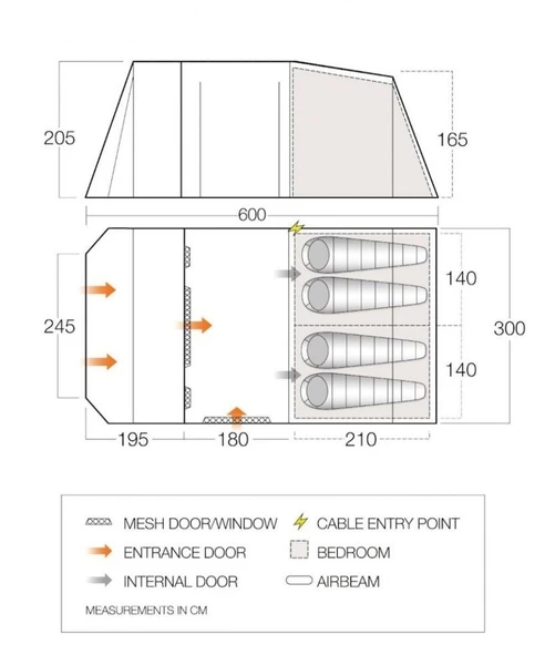 Vango Lismore 450 Tunneltent - 4 Persoons - Groen - Afbeelding 9