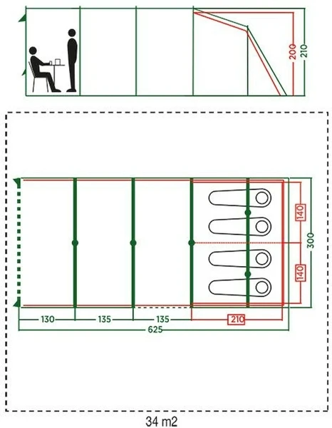 Coleman Vail Long Tunneltent - 4 Persoons - Afbeelding 4