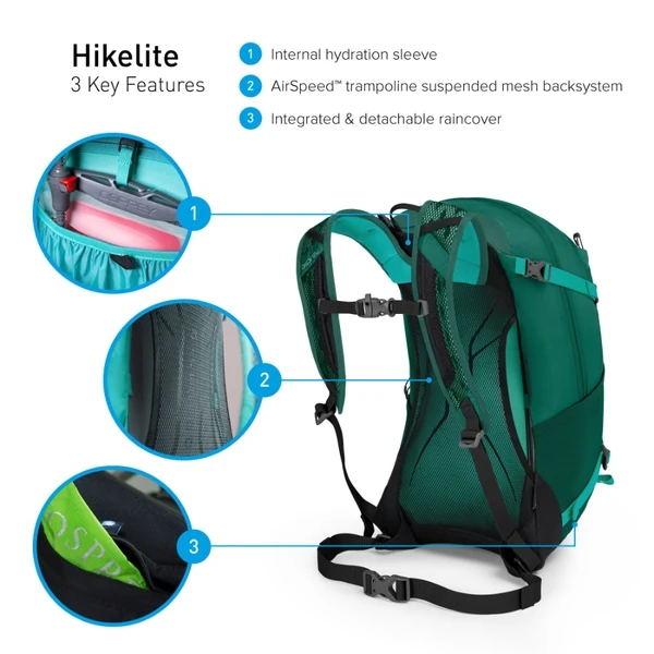 Osprey Hikelite Wandelrugzak - 32 Liter - Zwart - Afbeelding 7